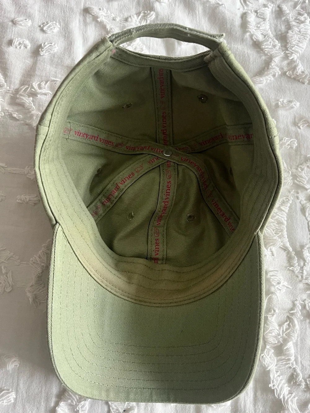 Vineyard Vines Olive Cap with Pink Whale & Logo